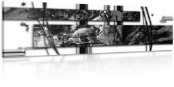 Dovido Tablou abstracție de lux în design alb-negru - 90x30