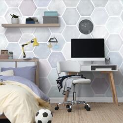Dovido Tapet autoadeziv model hexagonal gri-albastru - 441x297