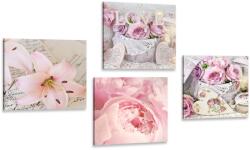 Dovido Set tablouri coșuri cu flori vintage - 4x 60x60