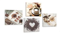 Dovido Set tablouri natura moartă de cafea - 4x 60x60