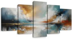 Dovido Tablou 5-piese peisaj abstract cu lac - 150x75