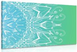 Dovido Tablou Mandala albă pe un fundal albastru-verde - 40x30