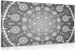 Dovido Tablou Mandala ornamentală cu dantelă în design alb-negru - 40x30