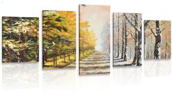 Dovido Tablou 5-piese alee copacilor de toamnă - 150x75