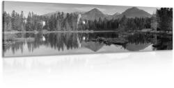 Dovido Tablou panoramă inedită a munților lângă lac alb-negru - 135x45