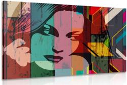 Dovido Tablou portretul femei pe un fundal colorat - 90x60