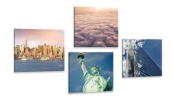 Dovido Set tablouri New York în culori unice - 4x 60x60