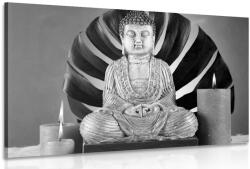 Dovido Tablou Budha cu natura moartă relaxantă în design alb-negru - 120x80