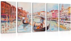 Dovido Tablou 5-piese gondola venețiană - 100x50