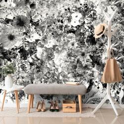 Dovido Tapet flori în design alb-negru - 147x99
