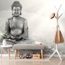 Dovido Tapet Buddha într-o poziție de meditație în alb-negru - 245x165