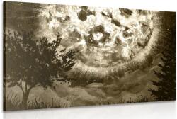 Dovido Tablou lună radiantă pe cerul de noapte în design sepia - 40x30
