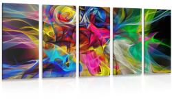 Dovido Tablou 5-piese haosul de culoare abstractă - 100x50