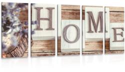 Dovido Tablou 5-piese litere HOME - 100x50