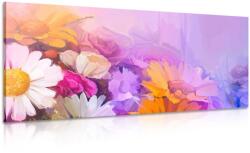 Dovido Tablou pictură în ulei a florilor multicolorate - 135x45
