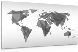 Dovido Tablou harta geometrică a lumii în design alb-negru - 40x30