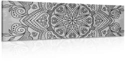 Dovido Tablou Mandala cu atingere antică în design alb-negru - 135x45