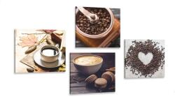 Dovido Set tablouri farmec de cafea - 4x 60x60
