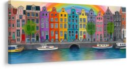 Dovido Tablou case colorate sub curcubeu - 80x40