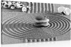 Dovido Tablou grădina japoneză cu elemente Feng Shui în design alb-negru - 120x80