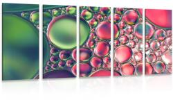 Dovido Tablou 5-piese picături de ulei în design abstract - 100x50