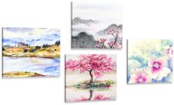 Dovido Set tablouri magia naturii pictate - 4x 40x40