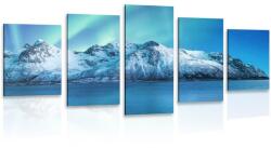 Dovido Tablou 5-piese aurora polară arctică - 150x75
