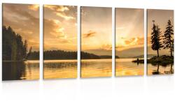 Dovido Tablou 5-piese reflexie lacului de munte - 150x75