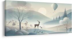 Dovido Tablou peisaj forestier cu cerb și munți - 200x100