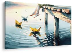 Dovido Tablou bărcuțe de hârtie pe apă - 90x60