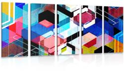 Dovido Tablou 5-piese geometrie abstractă - 100x50