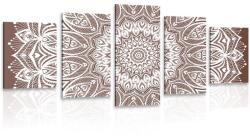 Dovido Tablou 5-piese Mandala armonie pe un fundal maro - 200x100