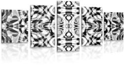 Dovido Tablou 5-piese abstractizare în design alb-negru - 150x75