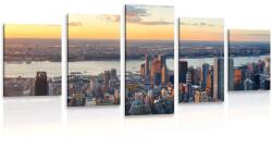 Dovido Tablou 5-piese panorama orașului New York - 200x100