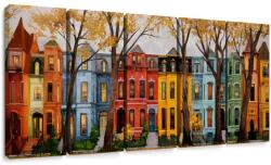 Dovido Tablou 5-piese stradă urbană de toamnă - 150x75