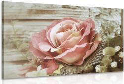 Dovido Tablou trandafir roz vintage - 30x20