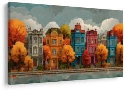 Dovido Tablou fațade colorate de toamnă - 60x40