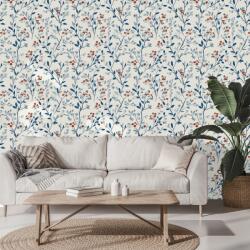 Dovido Tapet autoadeziv flori delicate pe fundal alb - 98x66