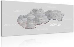 Dovido Tablou hartă gri a Slovaciei cu contrast discret - 200x100