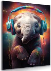 Dovido Tablou elefant cu căști - 40x60
