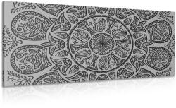 Dovido Tablou Mandala cu un model natural abstract în design alb-negru - 80x40