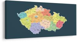Dovido Tablou hartă a Cehiei cu fundal întunecat - 140x70