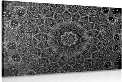 Dovido Tablou Mandala de aur orientală în design alb-negru - 40x30