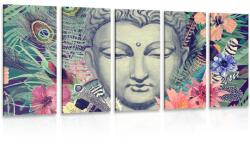 Dovido Tablou 5-piese Buddha pe fundalul exotic - 150x75