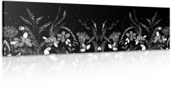 Dovido Tablou cu ornament floral în design alb-negru - 150x50