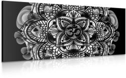 Dovido Tablou Mandala sănătății în design alb-negru - 140x70