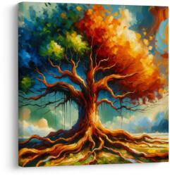 Dovido Tablou copacul vieții colorat cu rădăcini - 30x30