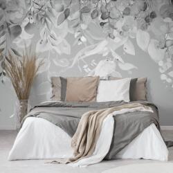 Dovido Tapet frunze delicate în tematică gri - 196x132