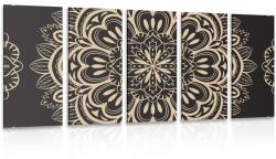 Dovido Tablou 5-piese Mandala pe un fundal negru - 200x100 - dovido - 627,33 RON