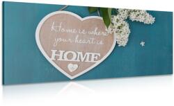 Dovido Tablou inimă cu citat - Home is where your heart is - 200x100